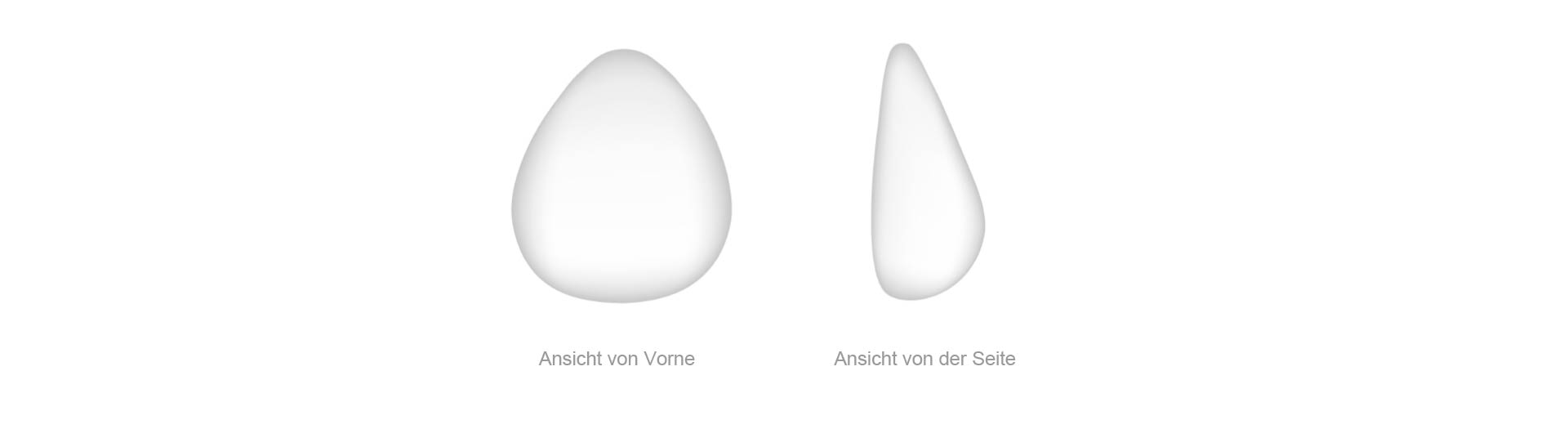 Anatomisches/tropfenförmiges Implantat Schematische Darstellung eines anatomischen/tropfenförmigen Implantates
